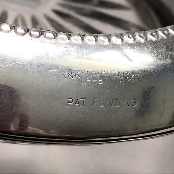 Vintage Frank M. Whiting Small Sterling Silver Crystal Coaster - Picture 4 of 13